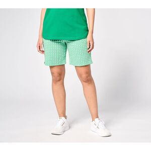 Sport Savvy Women's Pants Sz L French Terry " Pull-On Short Green A643711